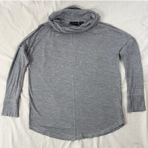 Rachel Zoe LA NY Gray Cowell Neck Long Sleeve Knit Top XS Relaxed Slouchy Layer